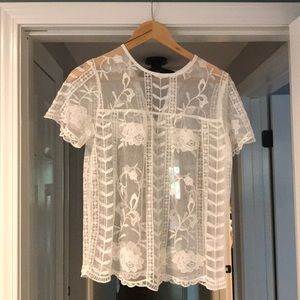 NWT Merona Embroidered Lace Top